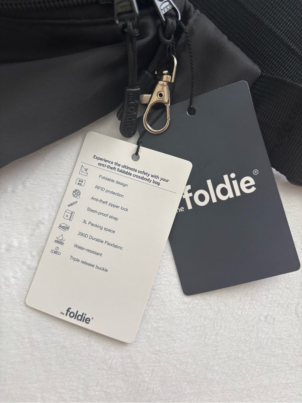 The Foldie Crossbody Black RFID Anti Theft Bag NWT - Picture 11 of 12